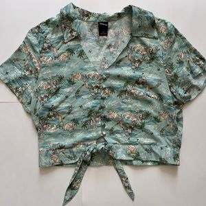 Peter Pan Cropped Button Down
